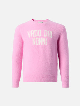 Princess stretch alpaca-blend sweater with Vado dai nonni jacquard