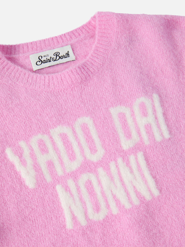 Maglione Princess in misto alpaca stretch con jacquard Vado dai nonni