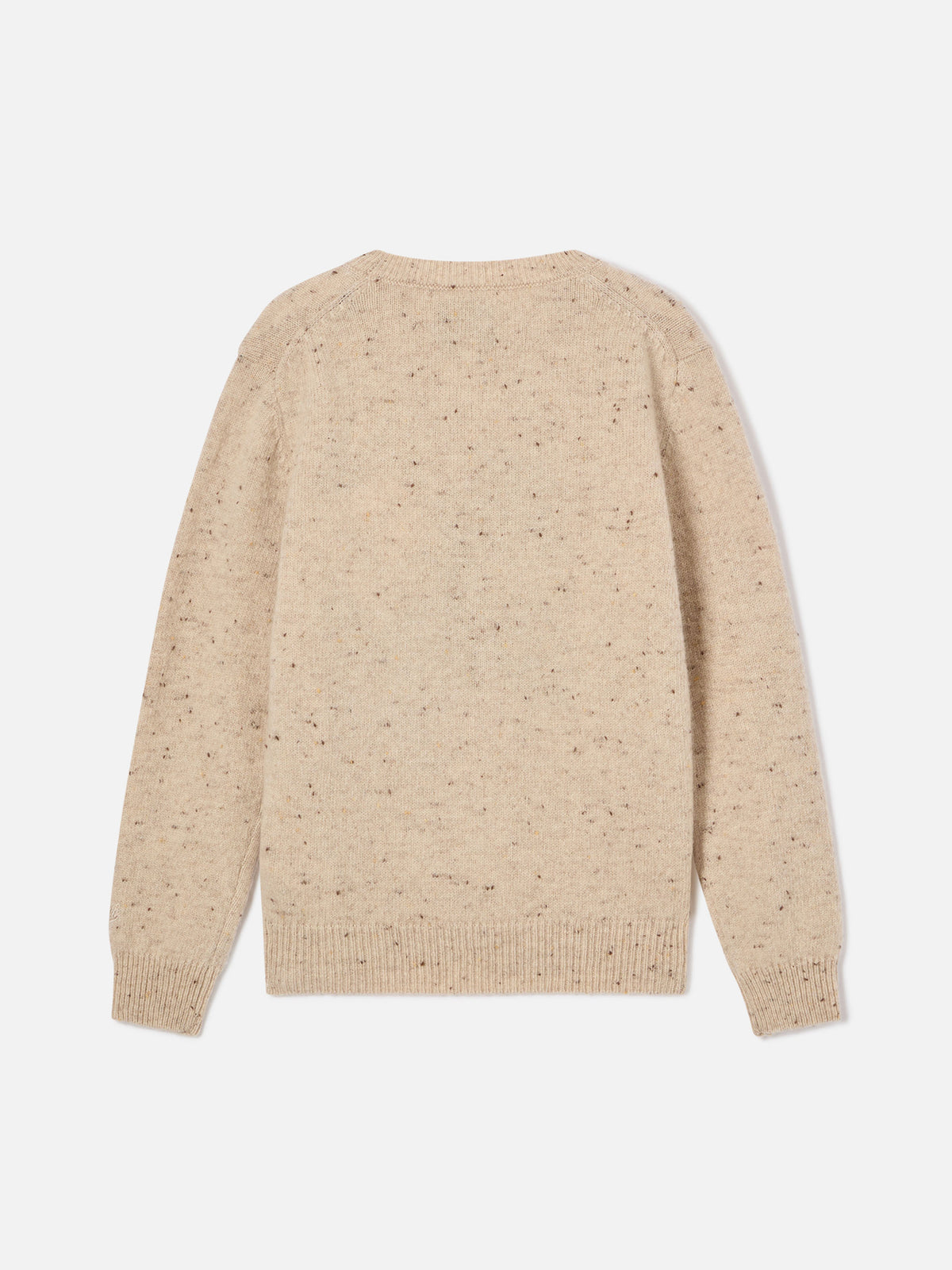 Jersey de cuello redondo de punto Donegal en mezcla de lana Beige Princess con intarsia de caballo y bordado My Only Love 