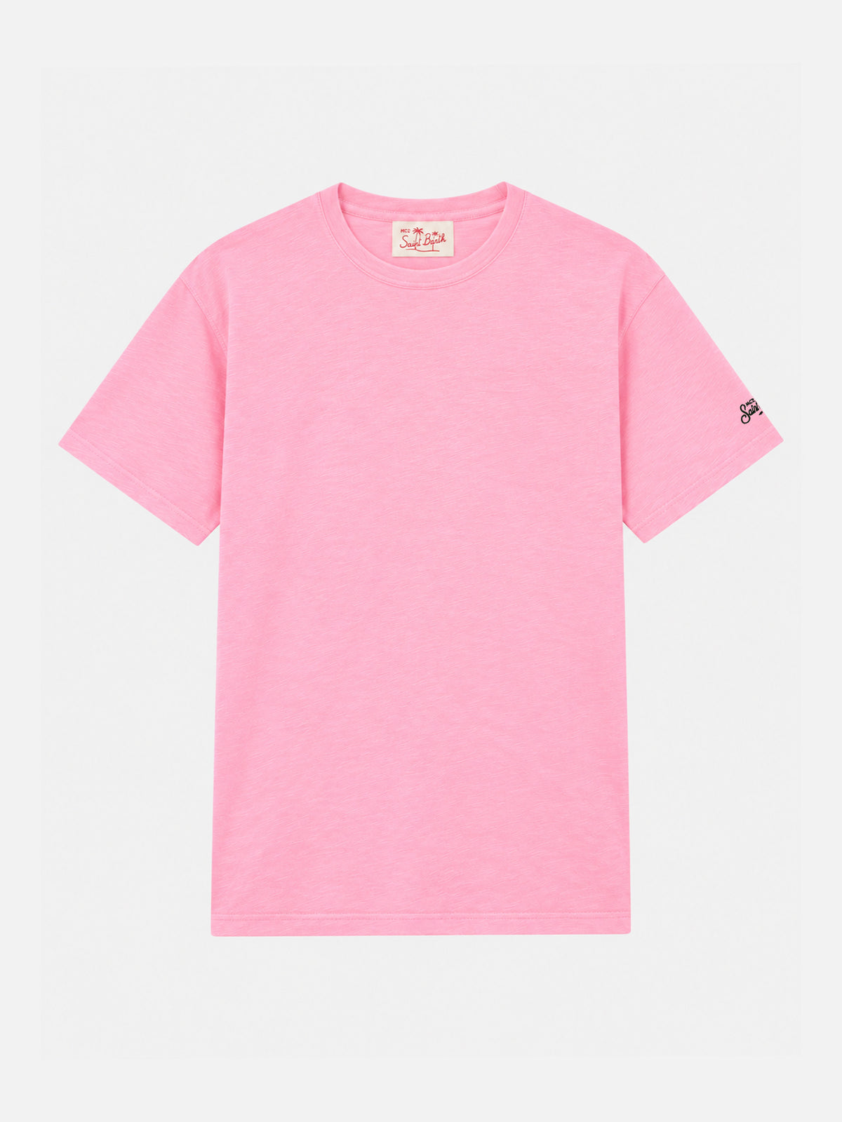 T-shirt President en coton flammé coloris uni rose bubble 