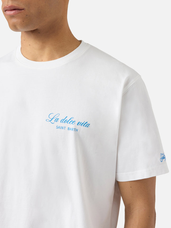 T-shirt Portland blu con illustrazione Vodka Tonic Drink