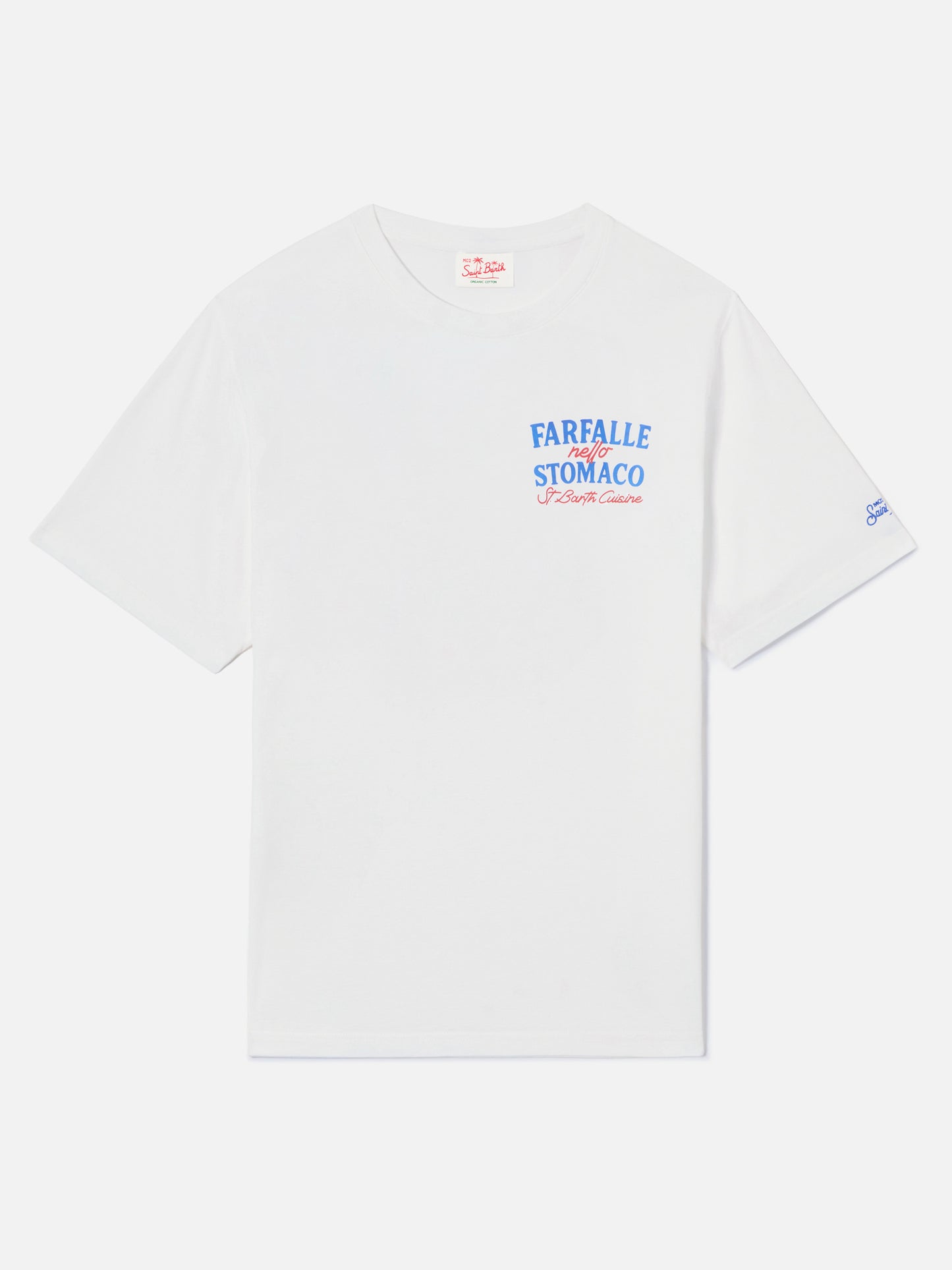 T-shirt Portland blanc avec imprimé Farfalle Nello Stomaco 