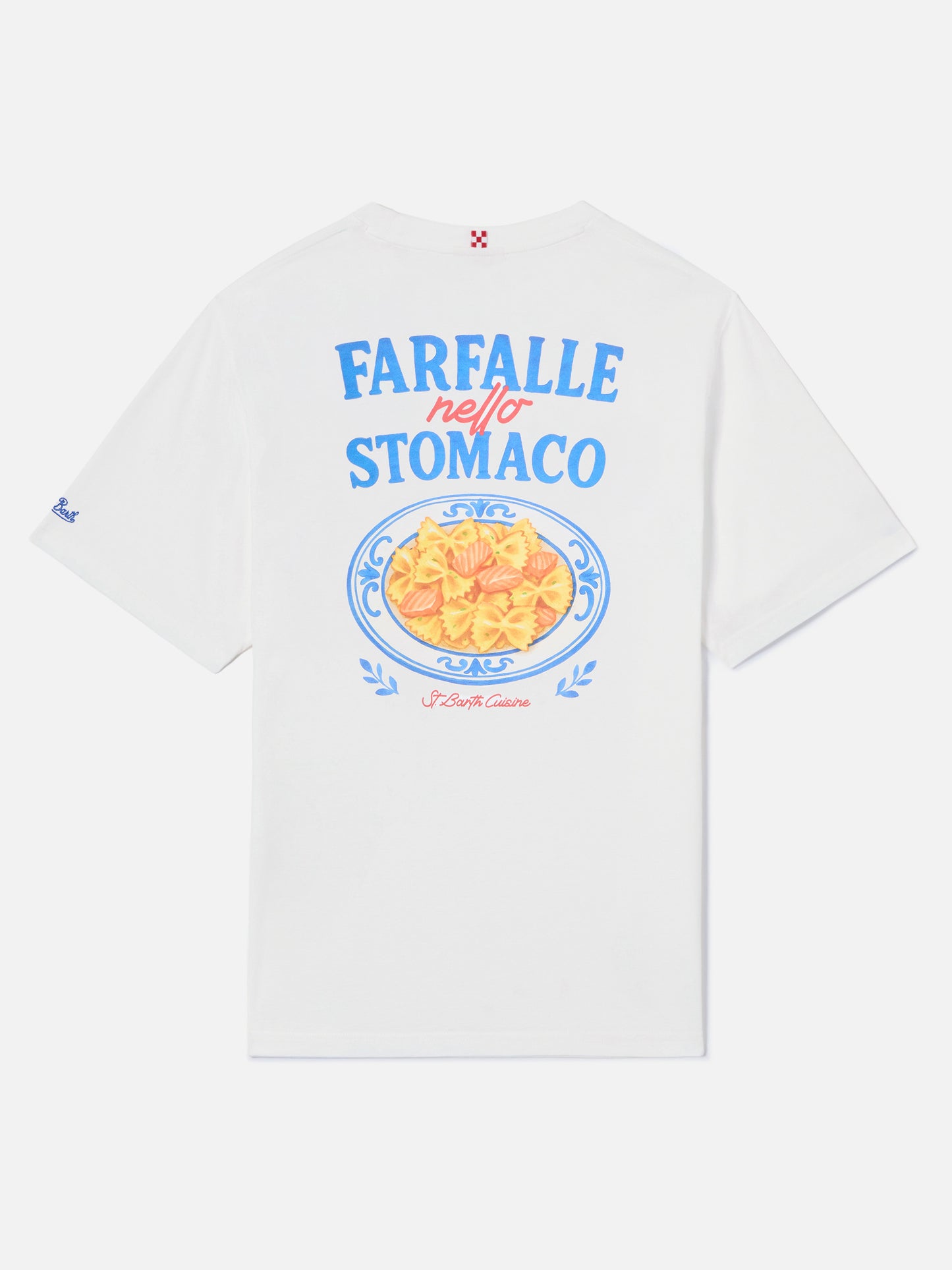 T-shirt Portland blanc avec imprimé Farfalle Nello Stomaco 