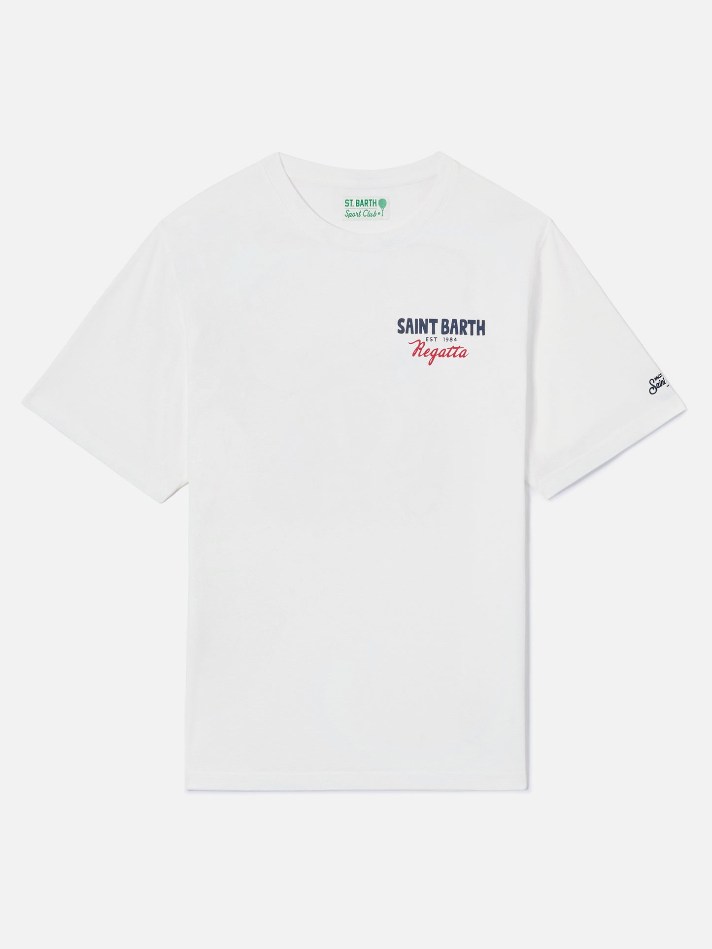 Cream Portland t-shirt with St. Barth Regatta print