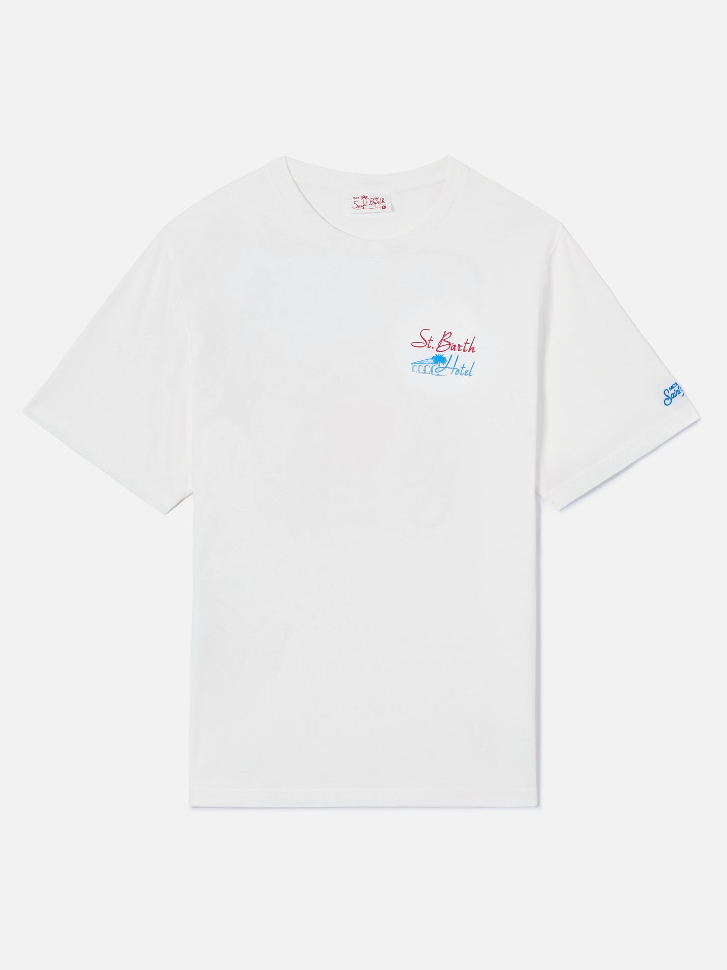 T-shirt Portland panna con stampa St. Barth Hotel