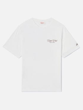 White Portland t-shirt with Cigar Club print