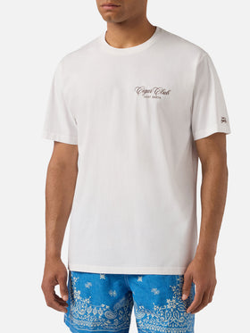 White Portland t-shirt with Cigar Club print