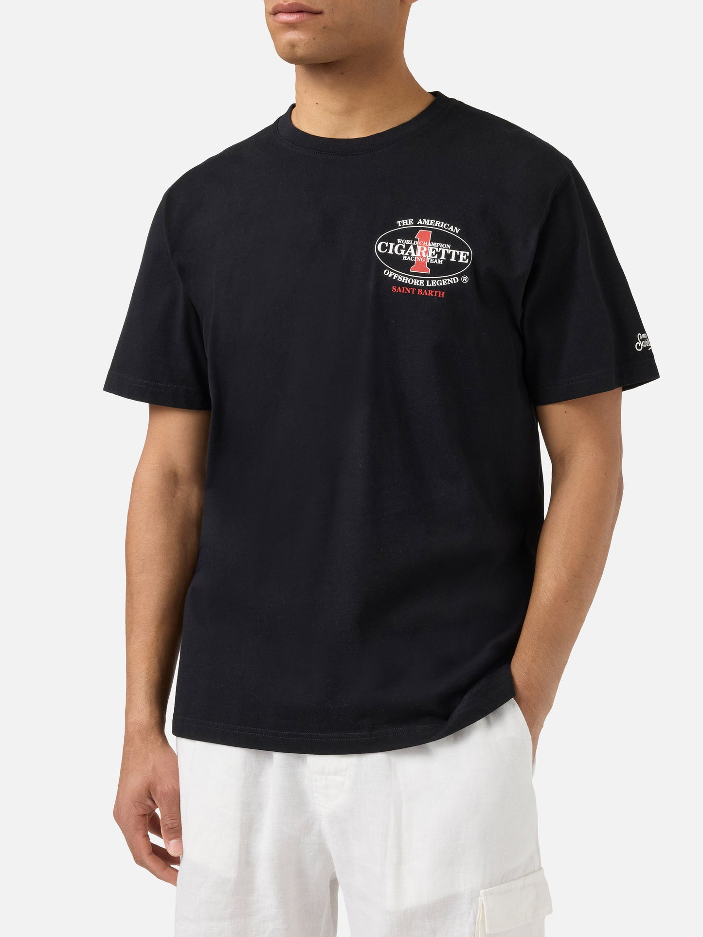 T-shirt Portland nera con stampa Cigarette Racing | Special Edition