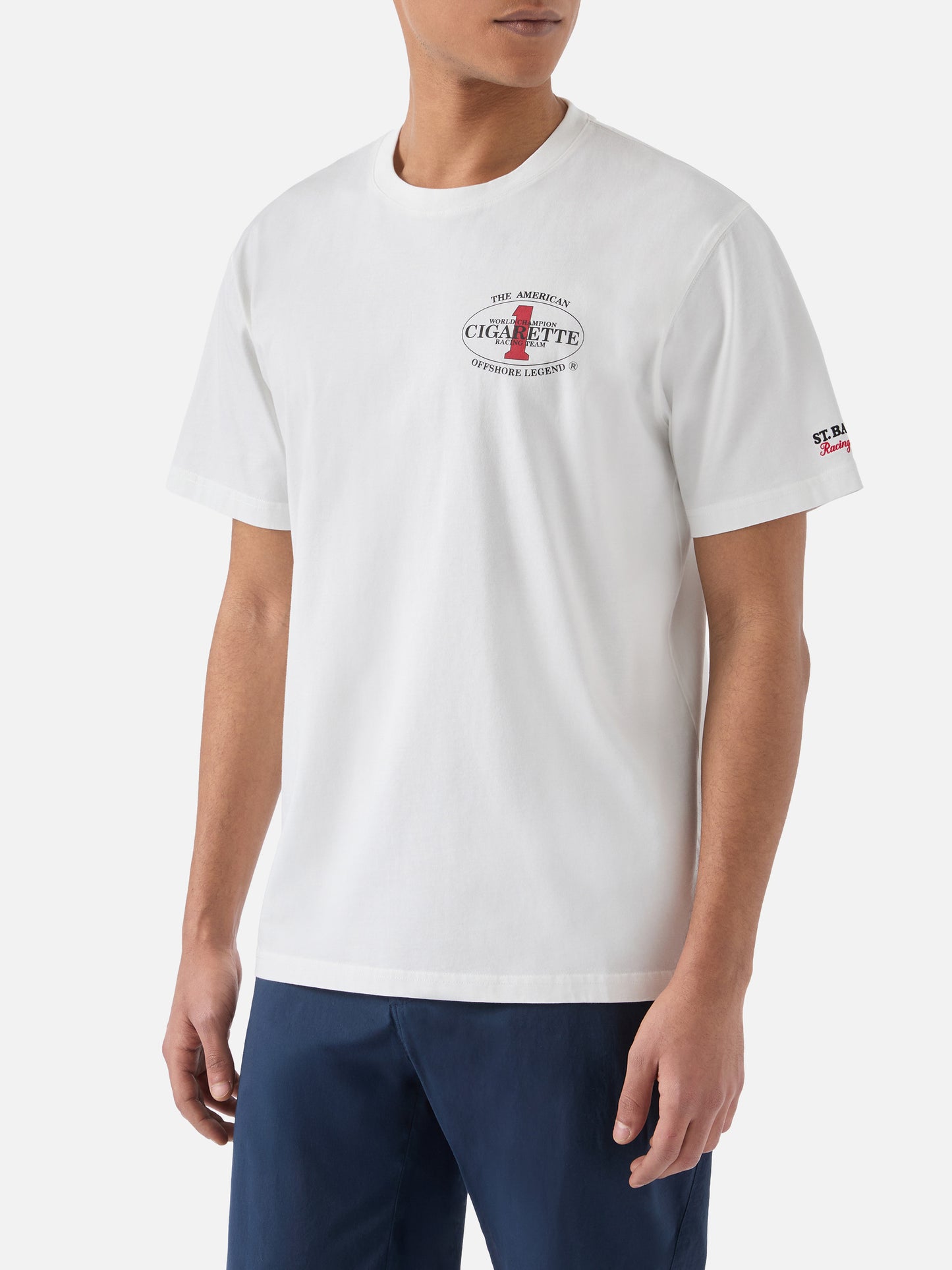 Camiseta Portland color crema con estampado Cigarette Racing | Edición Especial 