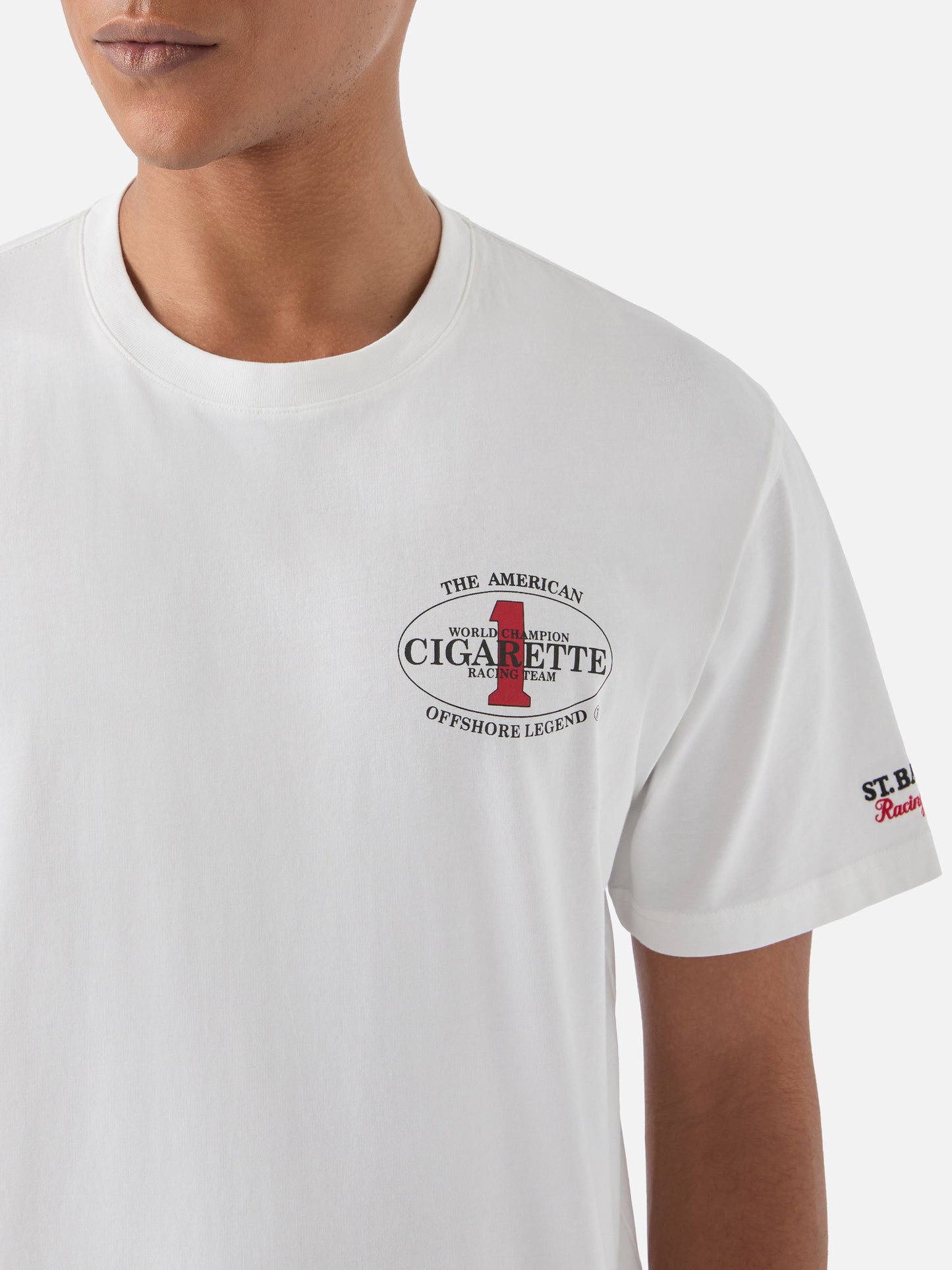 Camiseta Portland color crema con estampado Cigarette Racing | Edición Especial 