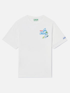 White Portland t-shirt with Gin Tonic Drink illustration