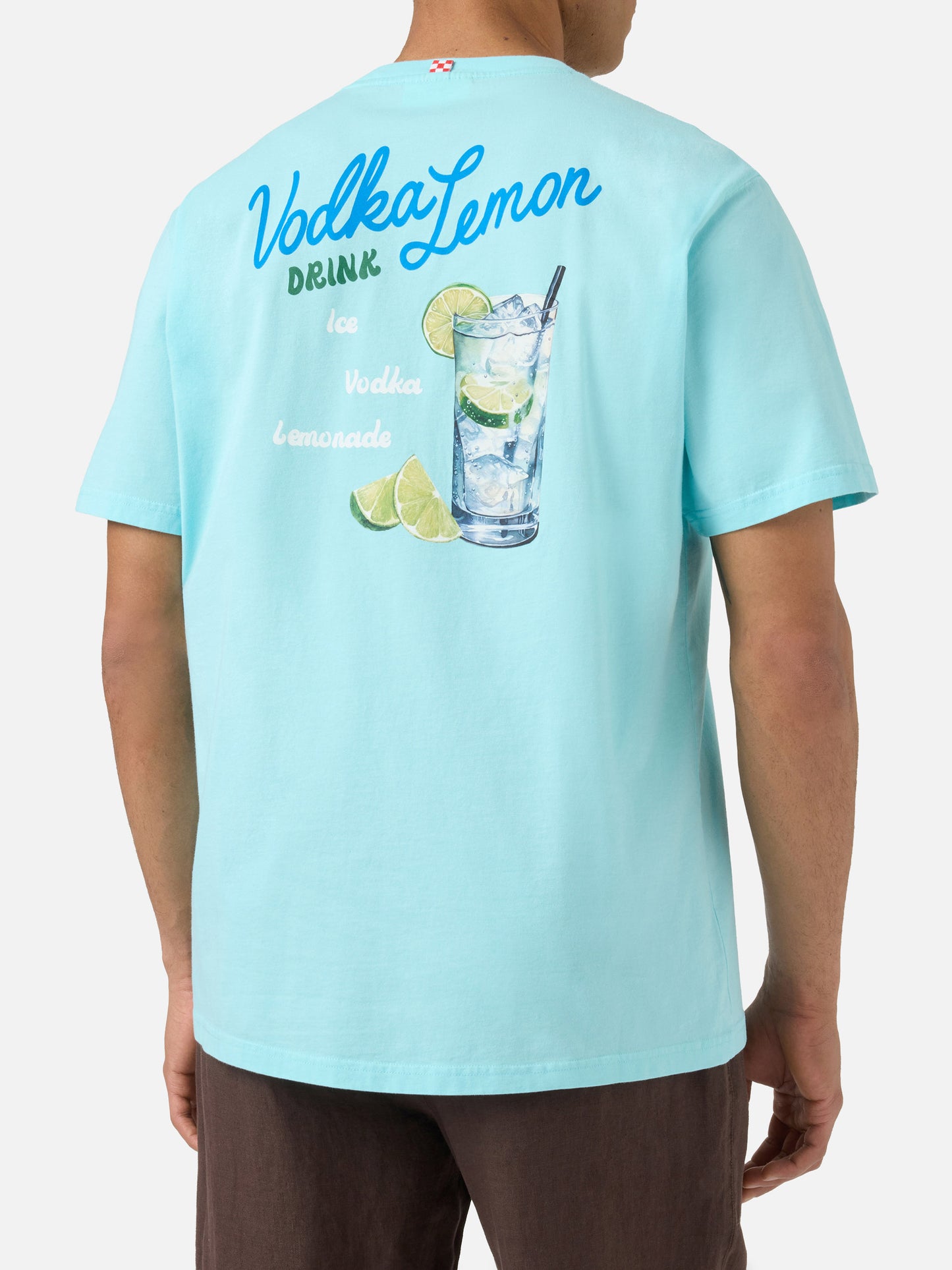Camiseta Portland verde aqua con ilustración Vodka Lemon Drink 