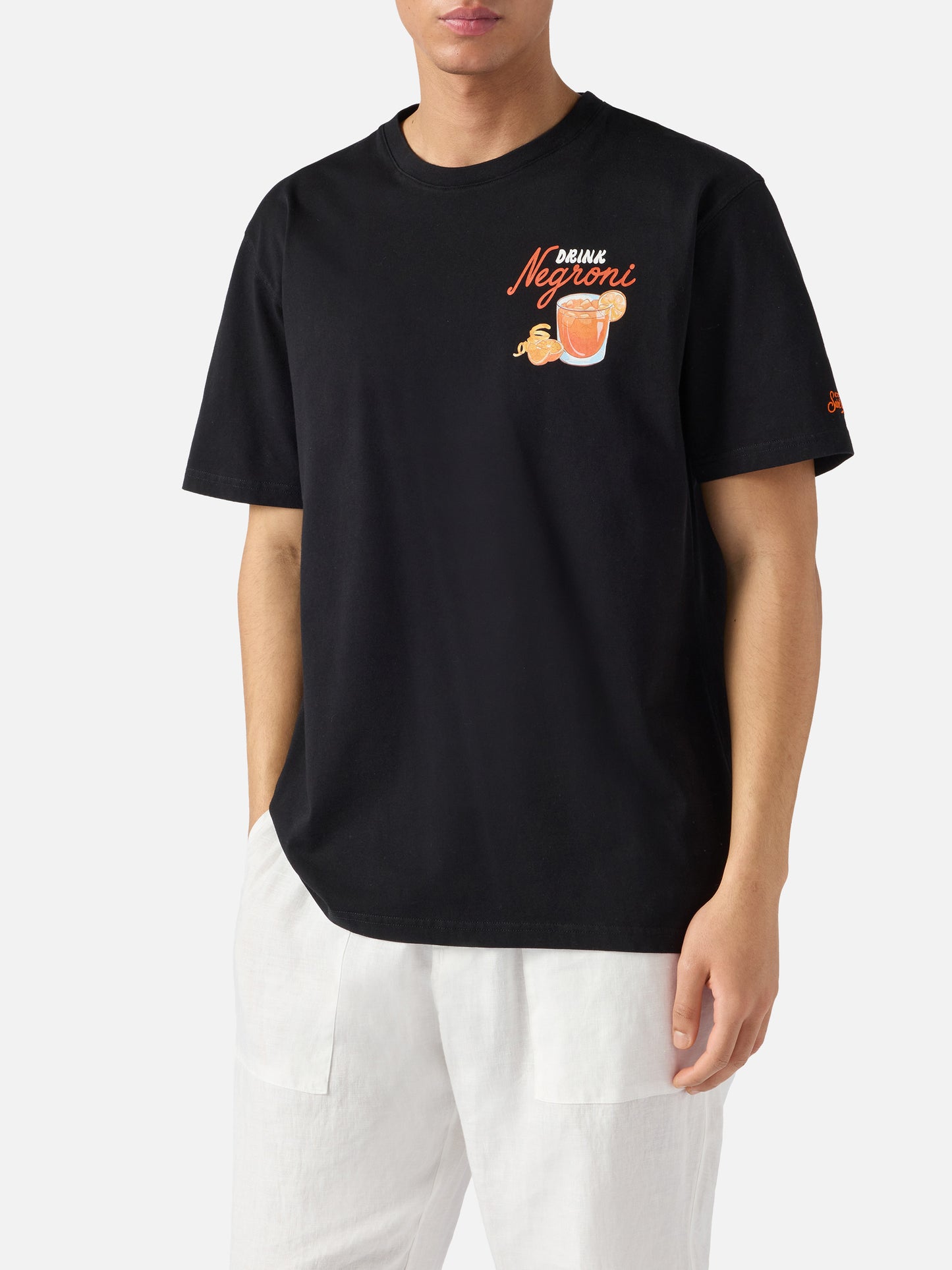 Camiseta Black Portland con ilustración Negroni Drink 
