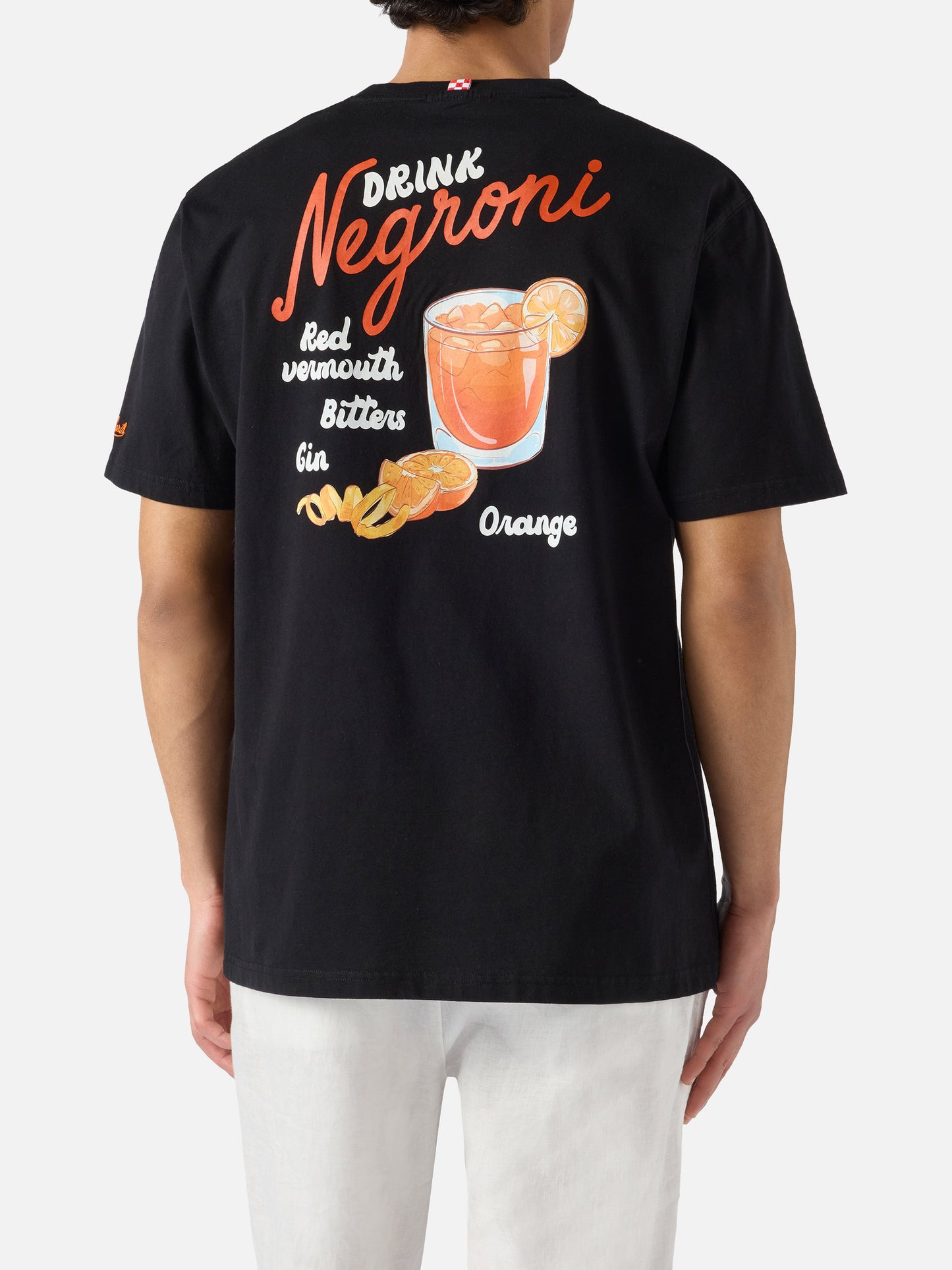 Camiseta Black Portland con ilustración Negroni Drink 