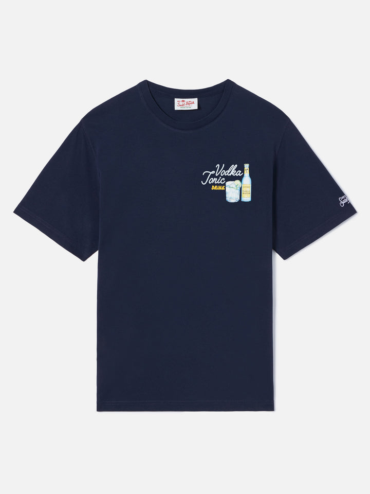 Blue Portland t-shirt with Vodka Tonic Drink illustration