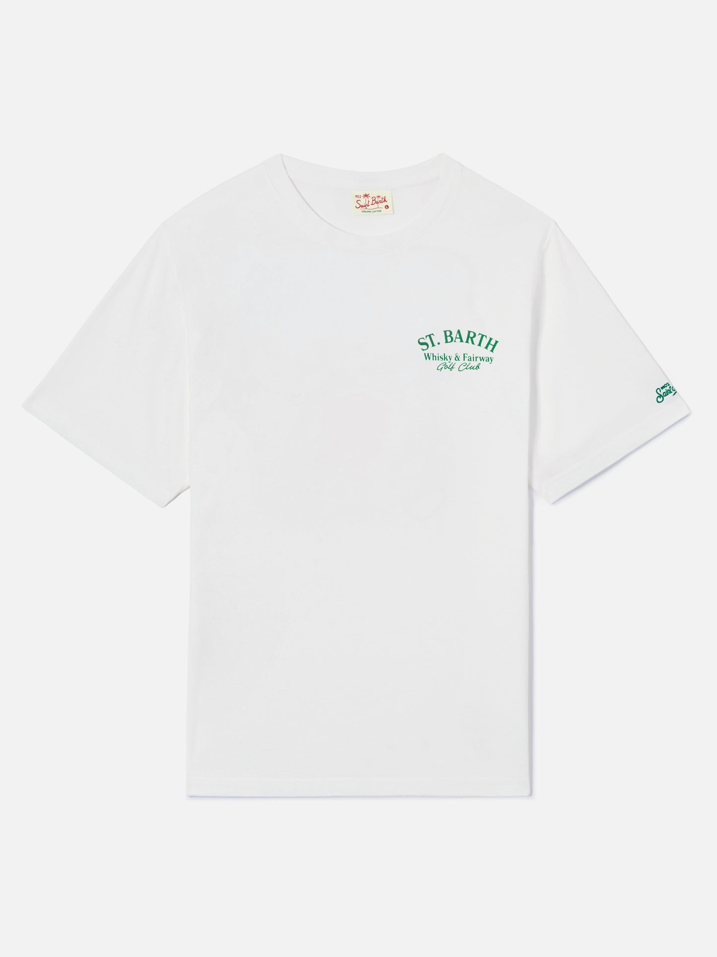 T-shirt Portland bianca con illustrazione Whisky & Fairway Golf Club