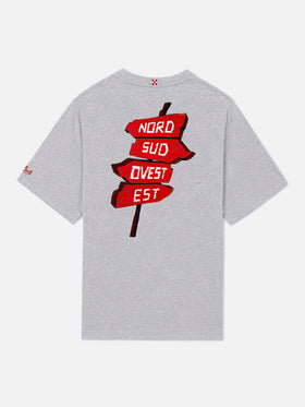 T-shirt portland grigia con grafica Nord Sud Ovest Est | Special Edition