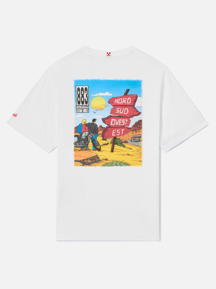 T-shirt blanc en portland avec imprimé Nord Sud Ovest Est | Special Edition 