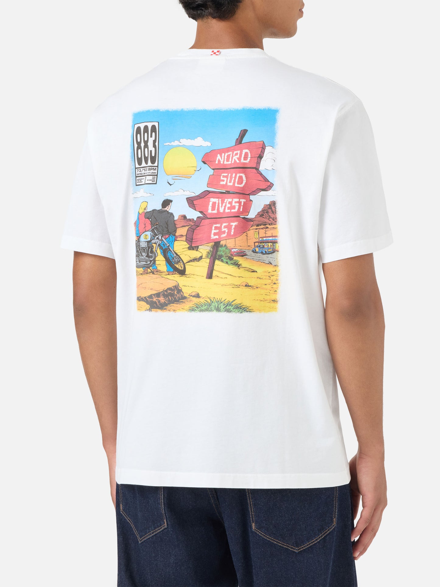T-shirt blanc en portland avec imprimé Nord Sud Ovest Est | Special Edition 