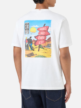 T-shirt blanc en portland avec imprimé Nord Sud Ovest Est | Special Edition 