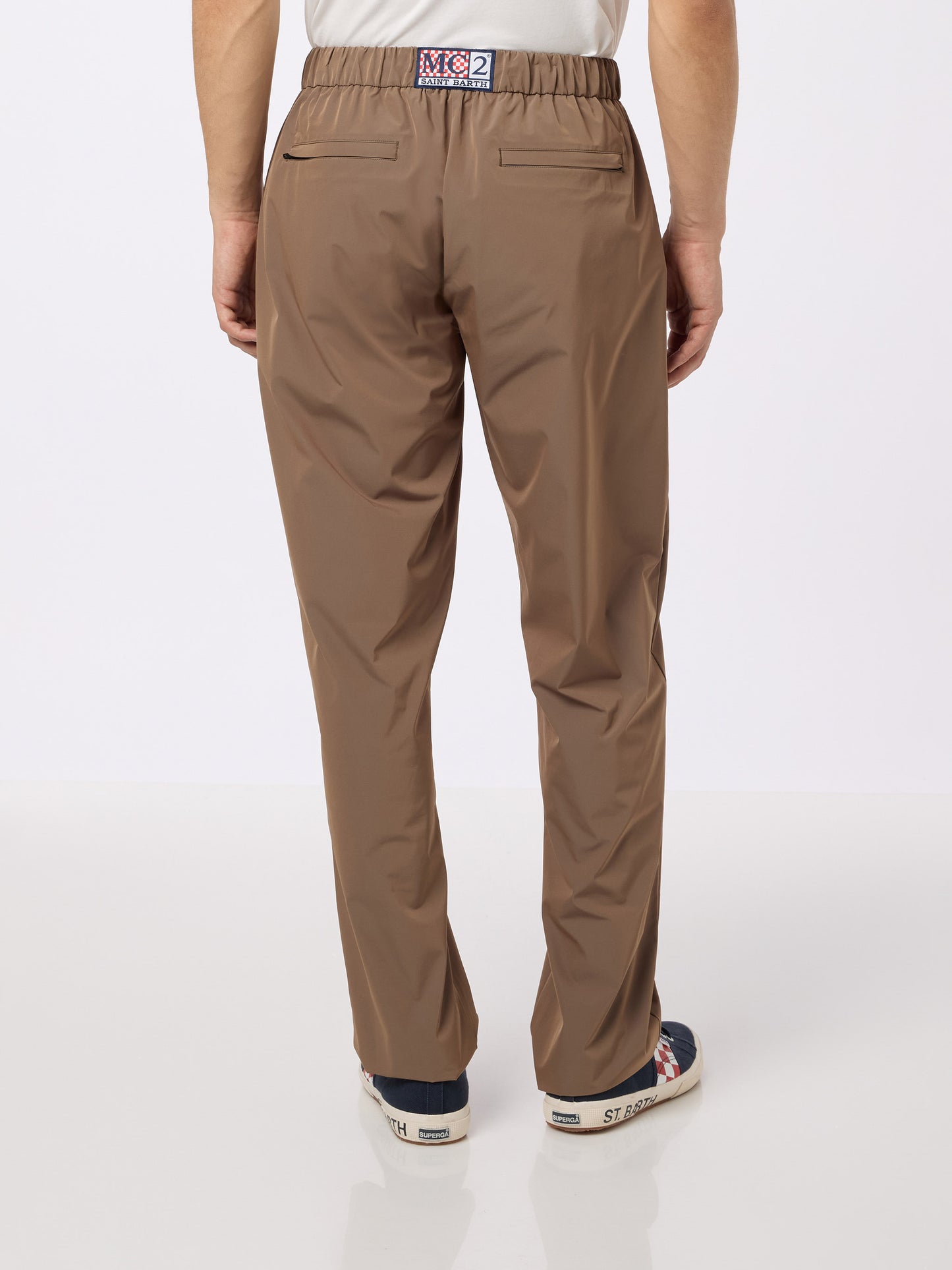 Man khaki casual pants Porter - MC2 Saint Barth