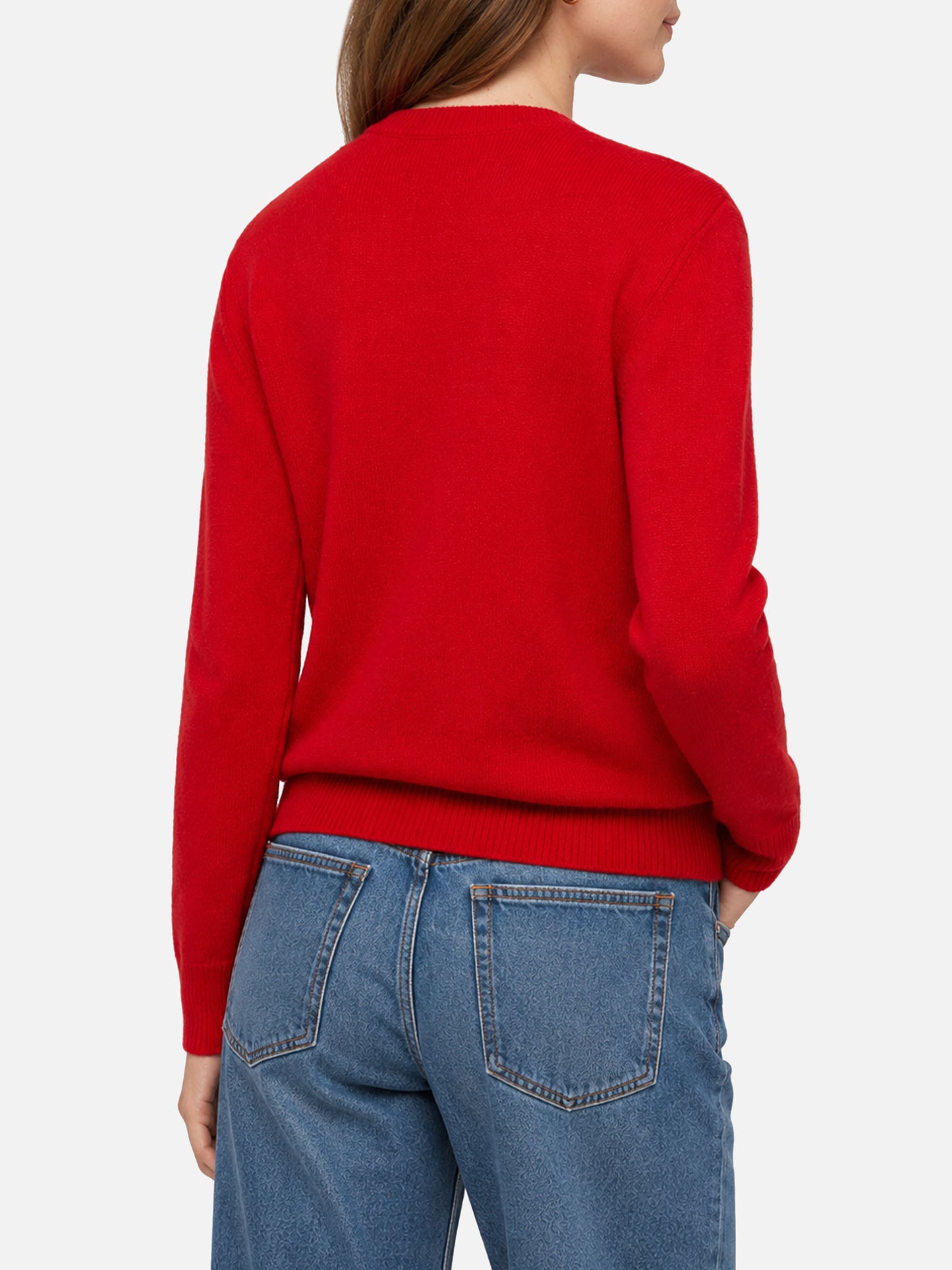 Pull New Queen brushed rouge avec patchs de Noël 