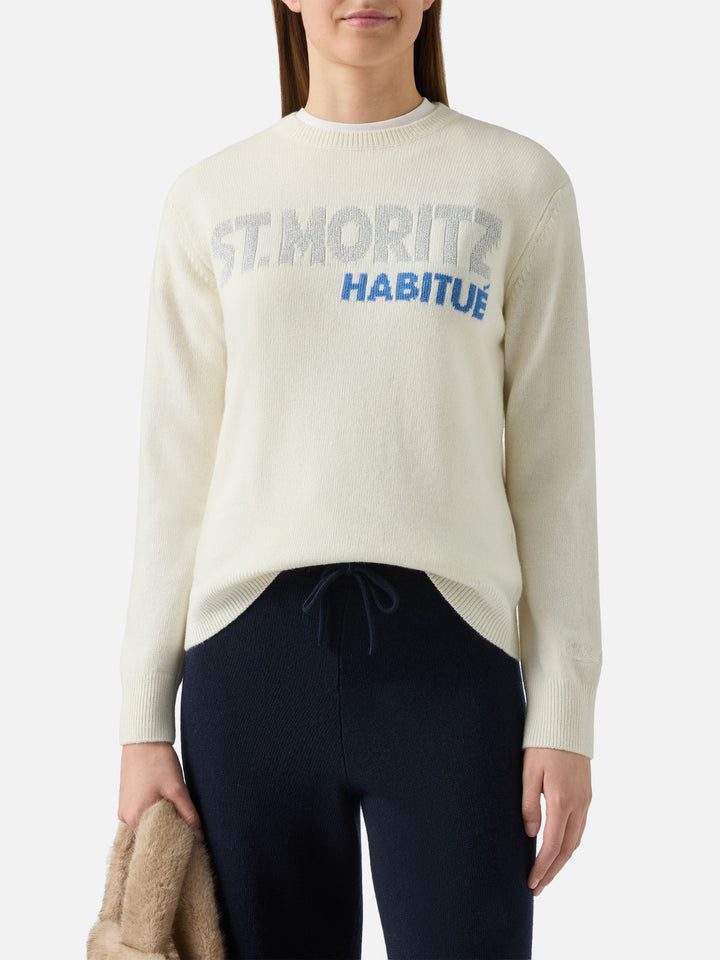 Girocollo New Queen con jacquard St. Moritz habituè in lurex