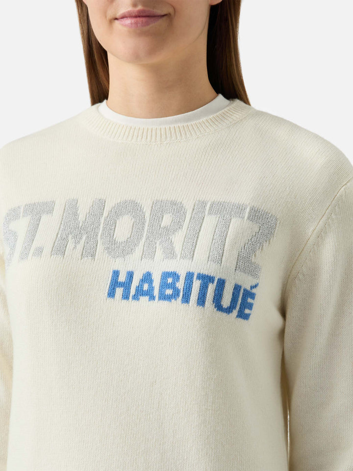 Girocollo New Queen con jacquard St. Moritz habituè in lurex