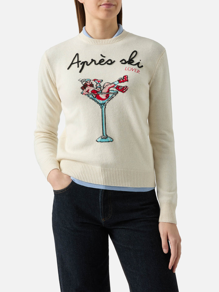 Girocollo New Queen con ricamo Apres ski e jacquard