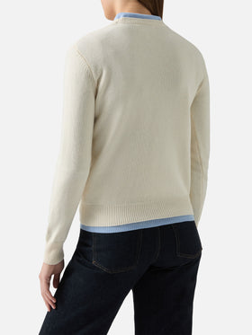 New Queen crewneck with Apres ski embroidery and jacquard