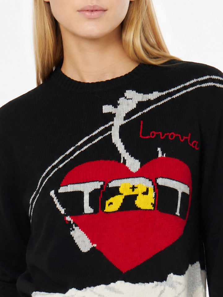 Black New Queen sweater with Lovovia embroidery