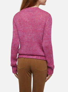Woman crewneck soft sweater with Cold Out Hot In embroidery - MC2 Saint Barth