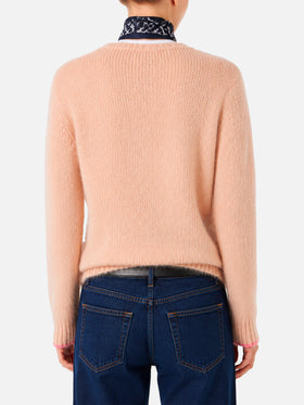 Maglia New Queen Soft beige con ricamo Out of office