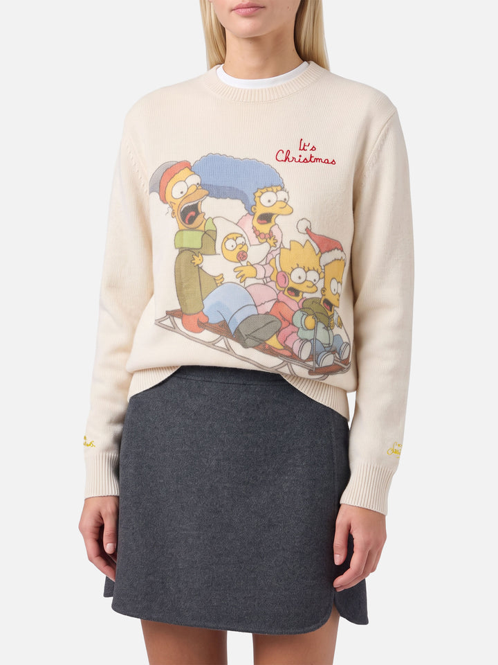 Maglione New Queen bianco con stampa Simpson | Special Edition