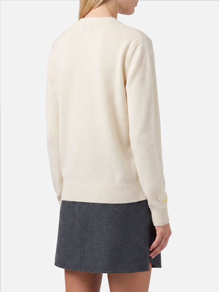 Maglione New Queen bianco con stampa Simpson | Special Edition
