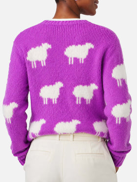 Nouveau pull brossé lilas Queen avec broderie 