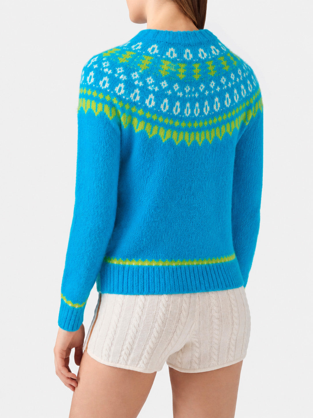 Pull jacquard New Queen Nordic Soft bleu clair 