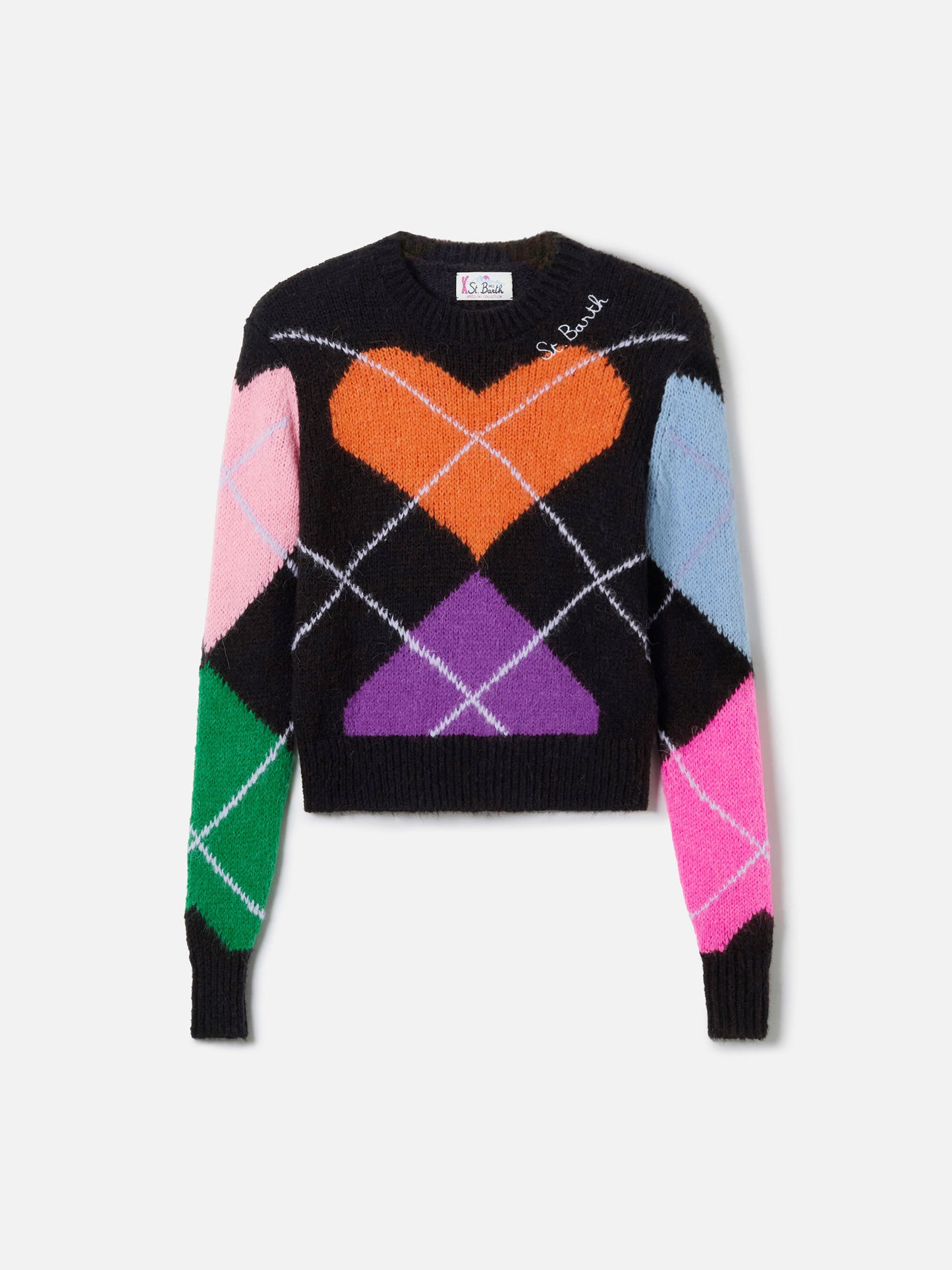 New Queen crewneck crop sweater with hearts