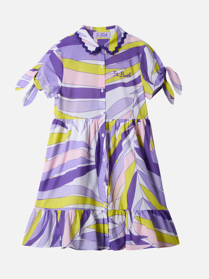 Baumwollkleid Queenie mit Palmenmuster