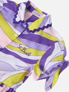 Baumwollkleid Queenie mit Palmenmuster