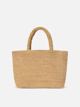 Mittelgroße Strandtasche aus Raffiabast mit Capri-Stickerei 