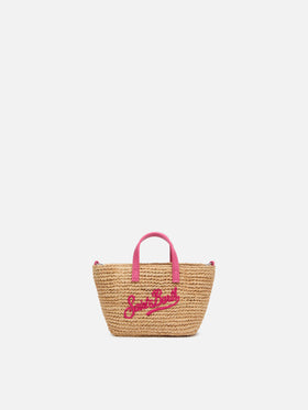 Beige Raffia City Micro bag with Saint Barth embroidery - MC2 Saint Barth