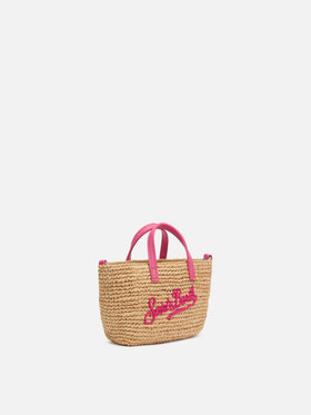 Beige Raffia City Micro bag with Saint Barth embroidery - MC2 Saint Barth
