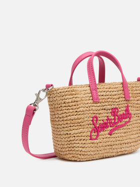 Beige Raffia City Micro bag with Saint Barth embroidery - MC2 Saint Barth