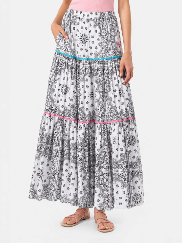 Langer Baumwollrock Rambla mit Bandana-Print 