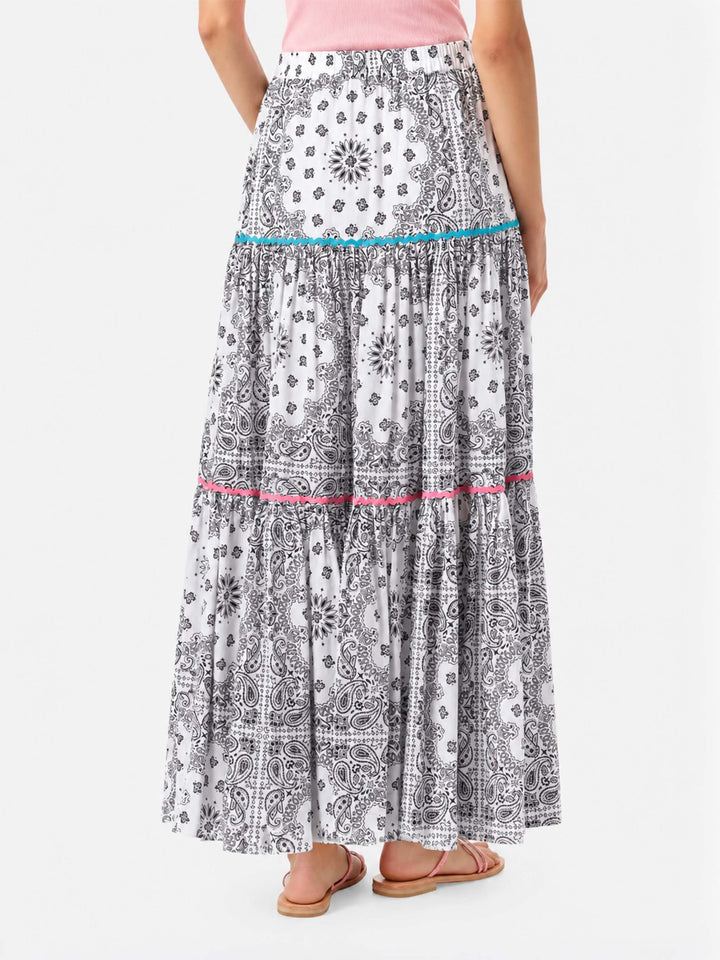 Langer Baumwollrock Rambla mit Bandana-Print 