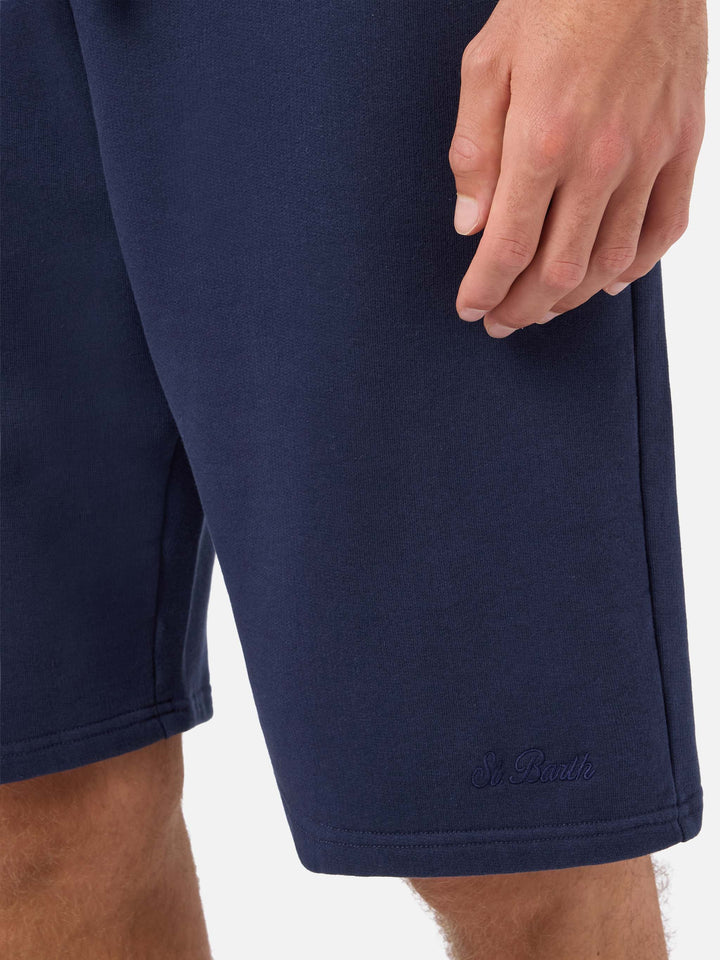Short de survêtement Bermuda Randle en molleton de coton bleu marine 