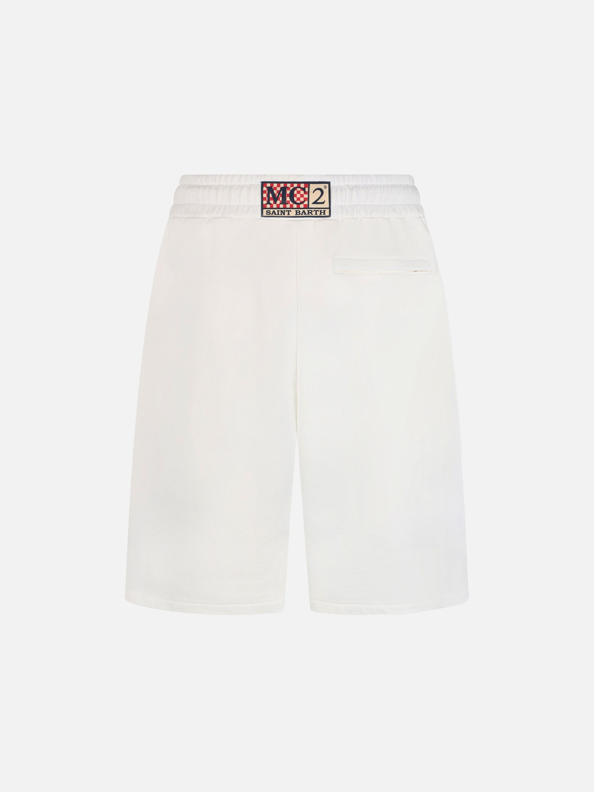 Man white cotton fleece bermuda shorts Randle - MC2 Saint Barth