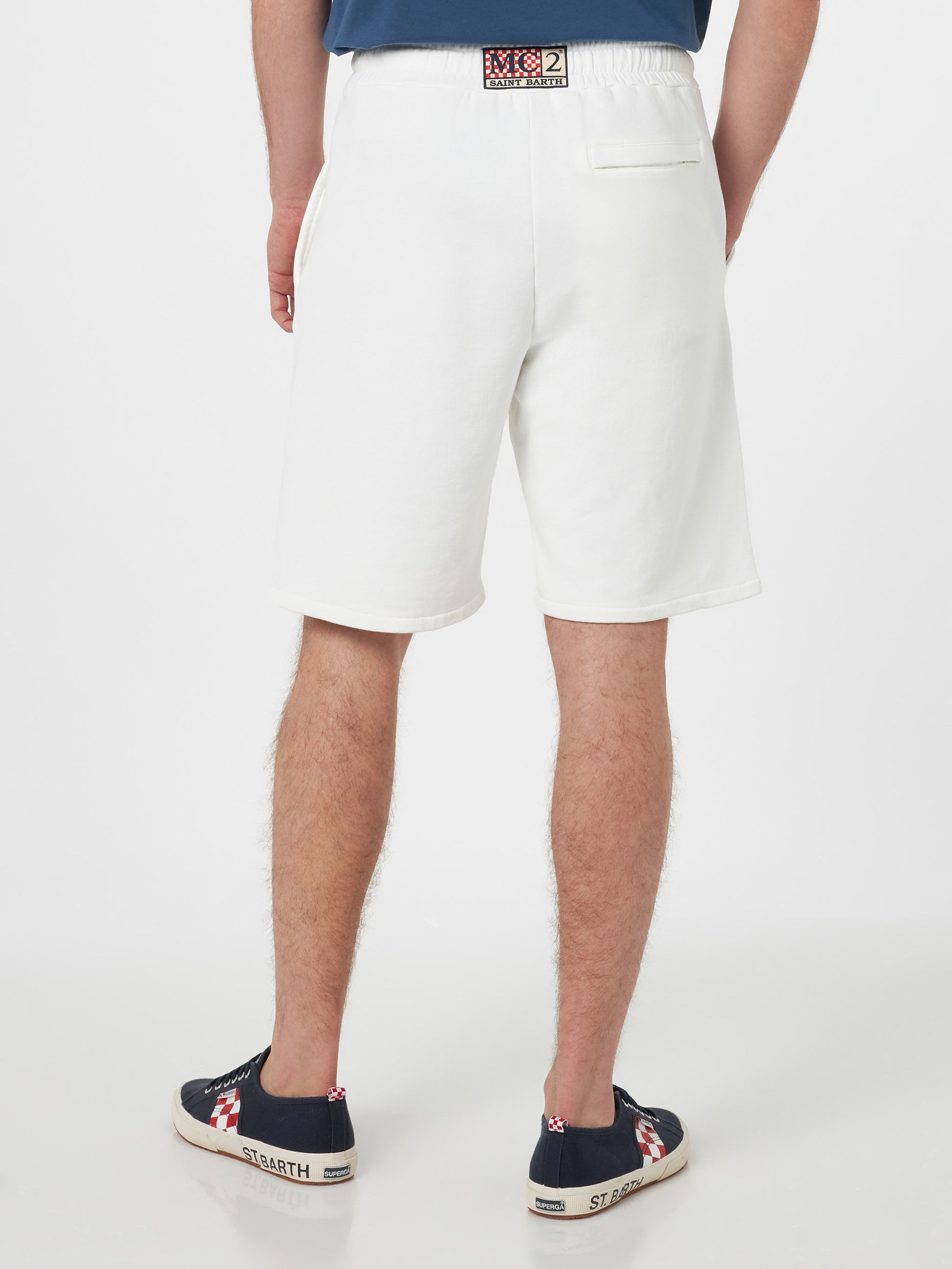 Man white cotton fleece bermuda shorts Randle - MC2 Saint Barth