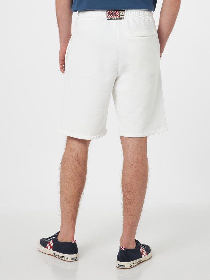 Man white cotton fleece bermuda shorts Randle - MC2 Saint Barth